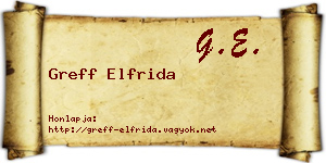 Greff Elfrida névjegykártya